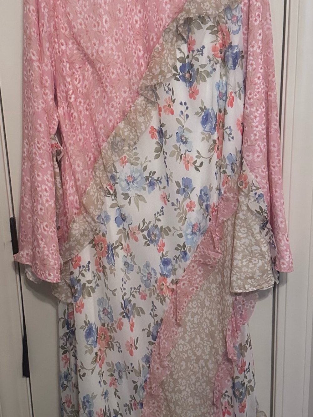 ASOS Curve Pink and Blue Floral Maxi Dress